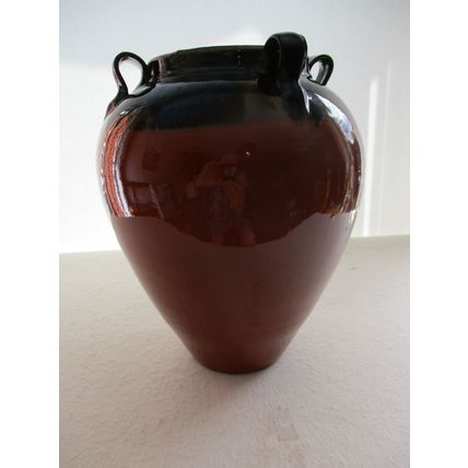 Large 29cm tall Spanish Olive Oil Jar in glazed terracotta