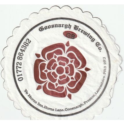 BEER MAT ABSORBENT PAPER - GOOSNARGH BREWING CO (PRESTON) - (Cat No 001) - (2013