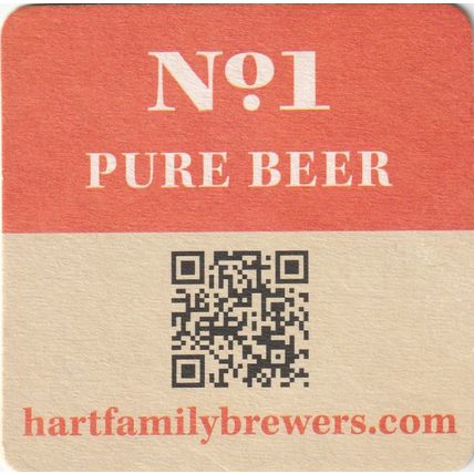 BEER MAT - HART FAMILY BREWERS - No 1 PURE BEER - (Cat No 001) - (2012)