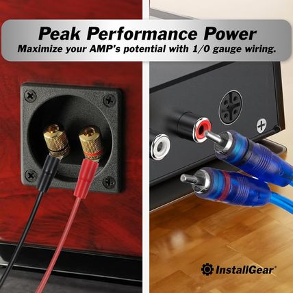 Installgear Dual 1/0 Gauge Amp Wiring Kit - Amp Kit with 4 Amplifier Installatio