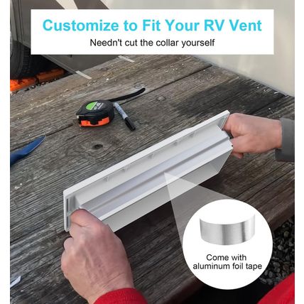 Aluminum RV Exhaust Range Hood Vent Cover with Adjustable Collar Depth & Locking