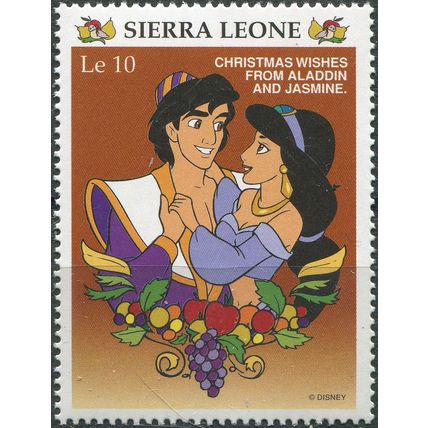 Sierra Leone. 1997. Christmas wishes from Aladdin and Jasmine (MNH **) Stamp