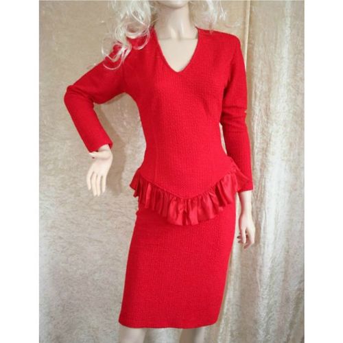 Vintage 1980 Red Dress Size 12