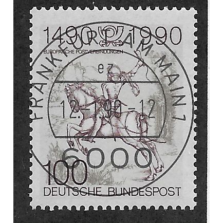 GER 1990 100pf '500TH ANN OF EUROPEAN POSTAL SERVICES' FINE USED (EBID54-511)