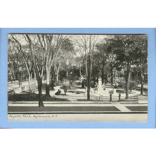 New York Syracuse Fayette Park Black & White Photo Type View Large Park w/~143
