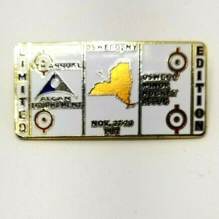 Oswego Minor Hockey Assoc 6 Annual Alcan Tournament Oswego NY Pin Pinback