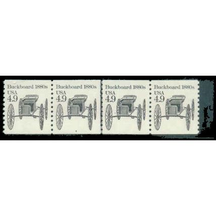 2124 4.9c Buckboard Fine MNH Dry Gum PNC 4/4 R0614