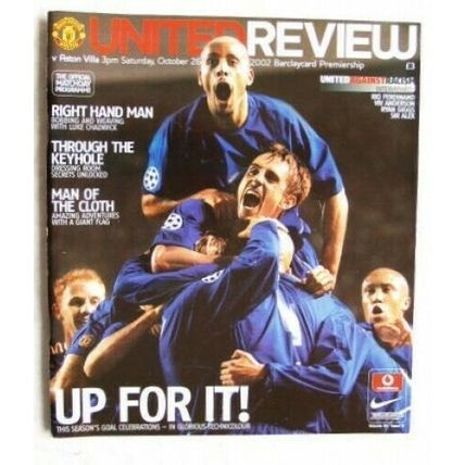 2002 programme Manchester United v. Aston Villa 26/10