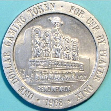 Primadonna. $1 Casino Token. Reno, NV. 1968. R87.
