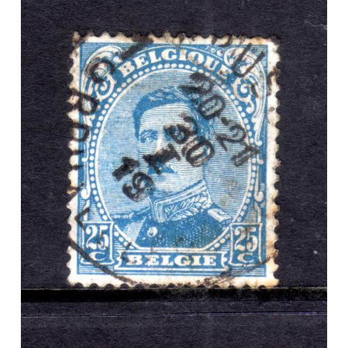 BELGIUM 1915 SG176 25c BLUE ALBERT I FINE USED #7