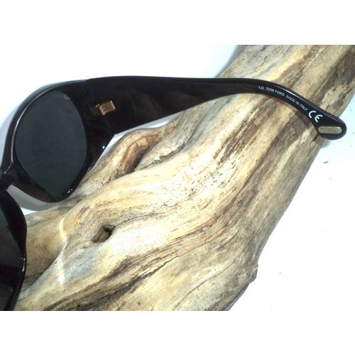 Tom Ford TF66 Lara shiny black Big sunglasses glasses vtg large 54-16 Italy