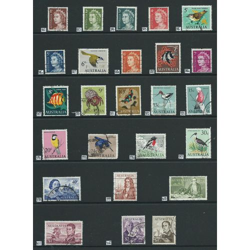australia stamps hm qe2 sg382 used set 24c perfinned