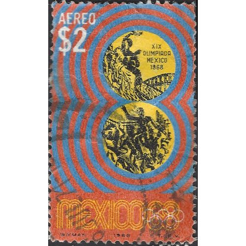MEXICO, OLYMPICS, Mexico, 19th olympiad, blue & red 1968, $2
