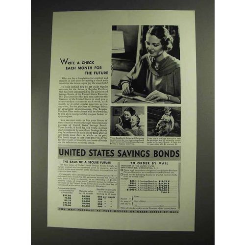 1936 United States Savings Bonds Ad - For the Future