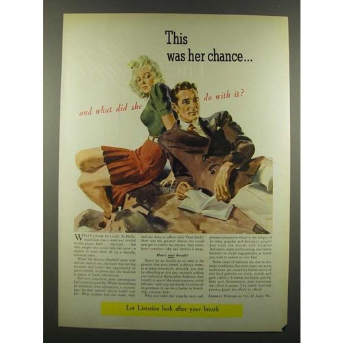 1940 Listerine Antiseptic Ad - This Was Her Chance