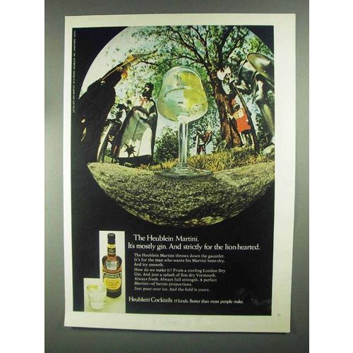 1967 Heublein Martini Ad, Strictly For the Lion-Hearted