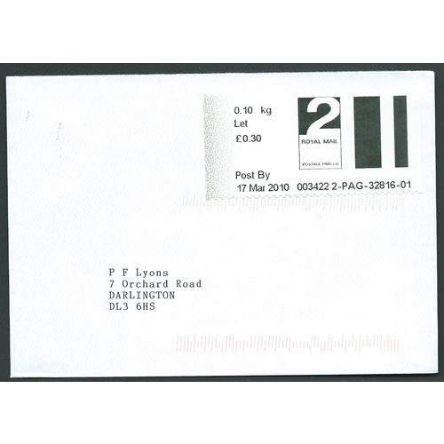 2010 2ND 'POST & GO' (MANCHESTER SPRING GARDENS) ON COVER (EBID3999)