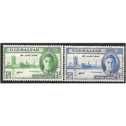 Gibraltar 1946 Victory Set SG132-133 Mounted Mint . ..