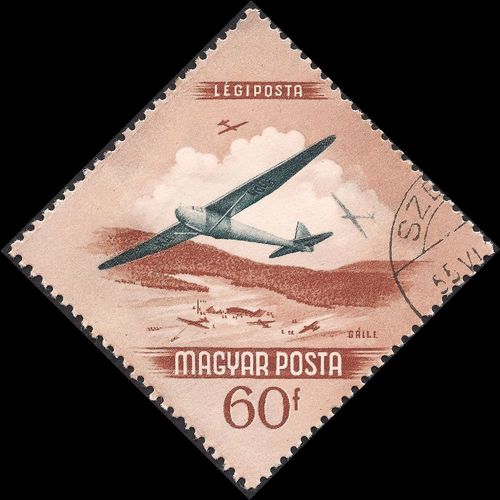 HUNGARY, AIR, Gliders, brown 1954, 60 Filler