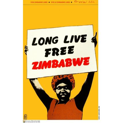 Political POSTER.Set of 5.Zimbabwe Solidarity Propaganda.Africa.Anti-Apartheid