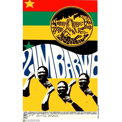 Political POSTER.Set of 5.Zimbabwe Solidarity Propaganda.Africa Anti-Apartheid