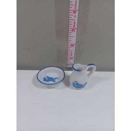 Vintage Miniature Home Sweet Home Pitcher and Bowl Set 1 inch very nice
