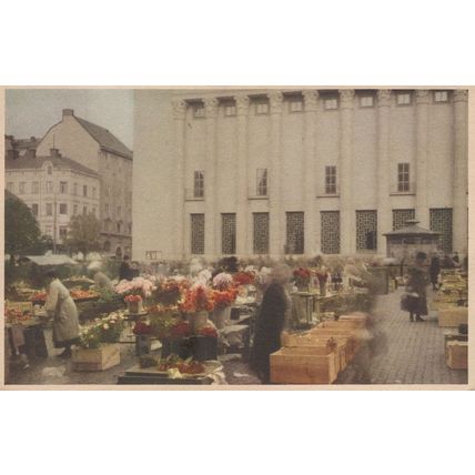 Haymarket Flower Vendors Konserthuset Stockholm Postcard