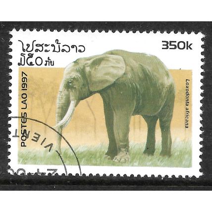 LAOS 1997 ELEPHANTS 350K AFRICAN ELEPHANT WITH YOUNG SG 1573 FINE USED