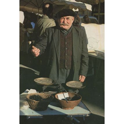 French Truffles Sweets Dealers Weighing Scales Perigord Postcard