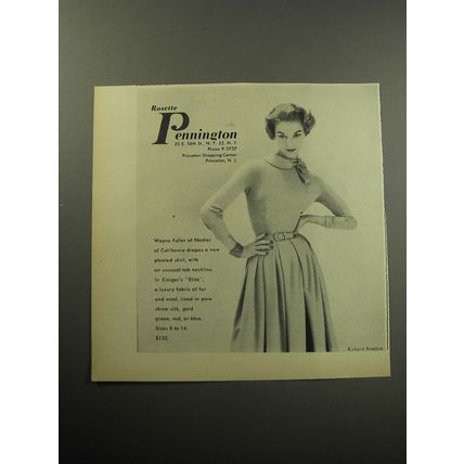 1957 Rosette Pennington Dress Ad - Wayne Fuller of Nadler of California