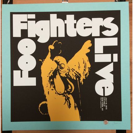 2015 FOO FIGHTERS NEW YORK CITY BLUE RASBERRY CONCERT POSTER 7/16 #/30 ROGERS SN