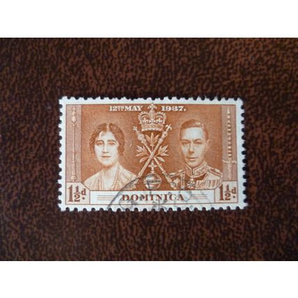 Dominica 1937 Coronation 1 1/2d fine used stamp SG97 King George VI royalty