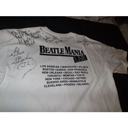 Beatles NEW! Beatle Mania Live 2004 T-shirt, Signed, XL