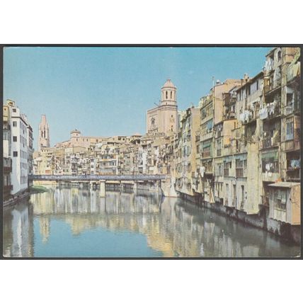 Vista Parcial Sobre el Rio Oñar, Gerona, 1961 - Soberanas Tarjeta Postal