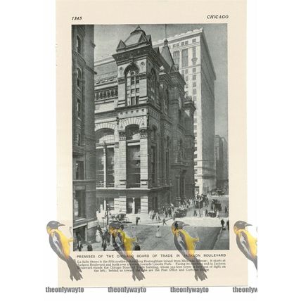 Chicago Board of Trade, Jackson Boulevard, Chicago, USA, Book Illustration c1920