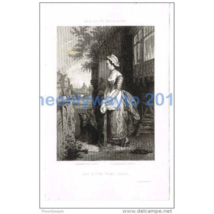 WIFES FIRST GRIEF, SARTAINS MAGAZINE, BOOK ILLUSTRATION, c1850
