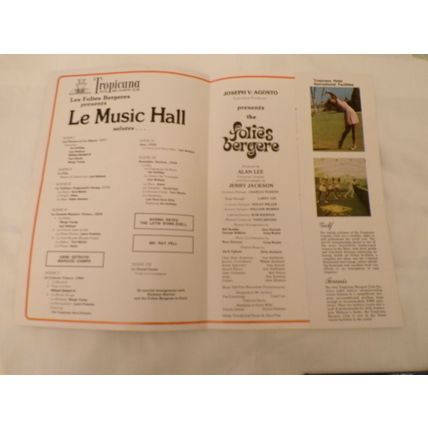 Las Vegas Tropicana Hotel Folies Bergers ‘78 Program w/swizzle sticks & matches