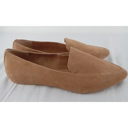 M&S COLLECTION Wide Fit Leather Suede Pointed Ballet Pumps Shoes - NEW