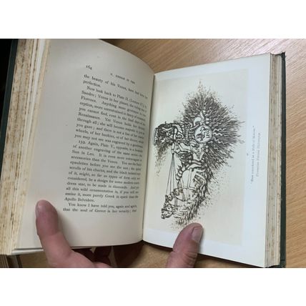 1890 JOHN RUSKIN "ARIADNE FLORENTINA" WOOD & METAL ENGRAVING ANTIQUE BOOK (P4)