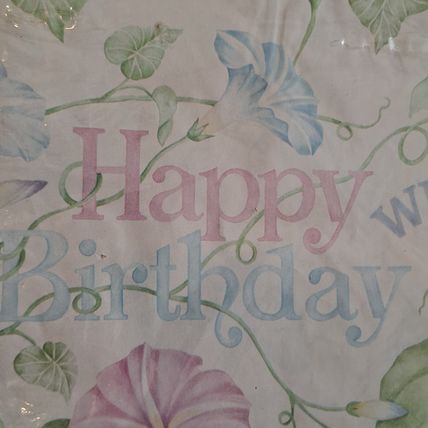 Vintage New American Greetings HAPPY BIRTHDAY WRAPPING PAPER Gift Wrap Flowers