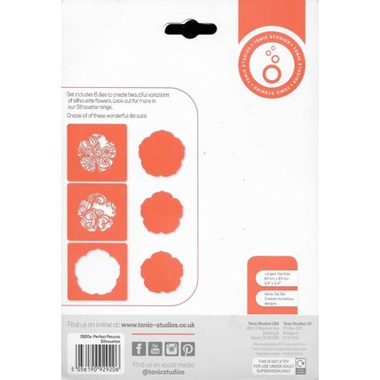 Tonic Studios. Perfect Petunia Silhouettes Die Set. Die Cutting Cardmaking Craft