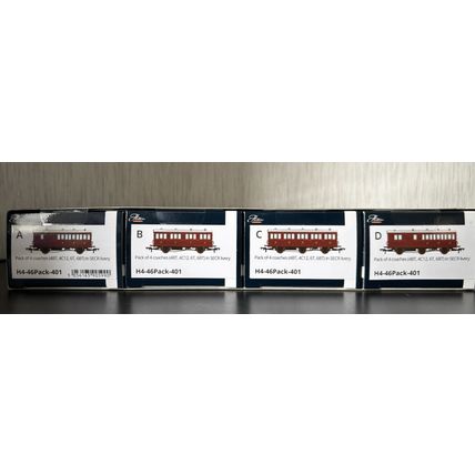 Hattons H4-46Pack-401 4 Genesis coaches (4BT, 4T, 6CL, 6BT) in SECR Livery, MINT