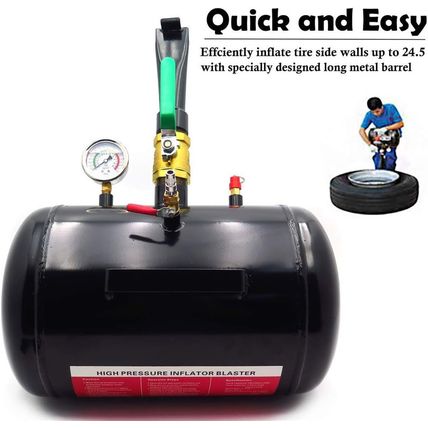 SMT- Black 5 Gallon Air Tire Bead Seater Blaster Tool Seating Inflator Compatibl