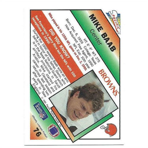 1991 Pacific - #76 - Mike Baab