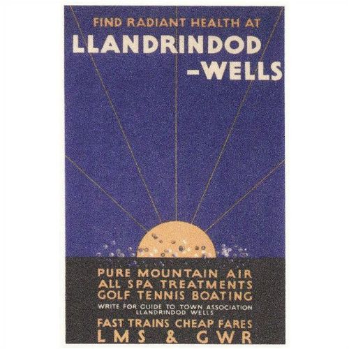Railway Poster Art Postcard LMS GWR Llandrindod Wells Spa Ralph & Brown c1923