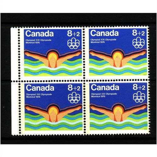 CANADA 1975 OLYMPIC GAMES 8c + 2c SWIMMING BLOCK 4 SG 798 U/M MINT