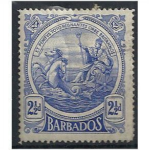 Barbados 1916 SG185 2 1/2d Deep Ultramarine Mounted Mint . ..
