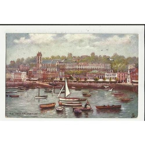 7171 Devon TORQUAY Harbour Tuck Oilette Postcard