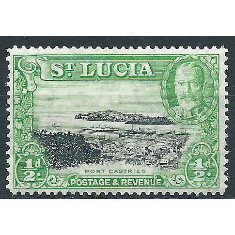 St Lucia 1936 SG113 1/2d Black & Bright Green Mounted Mint....