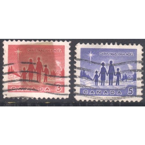 Canada 1964 - SG560/561 - 3c red + 5c blue - Christmas "Canadian Family" - used
